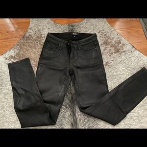 Paige waxed denim skinny jeans